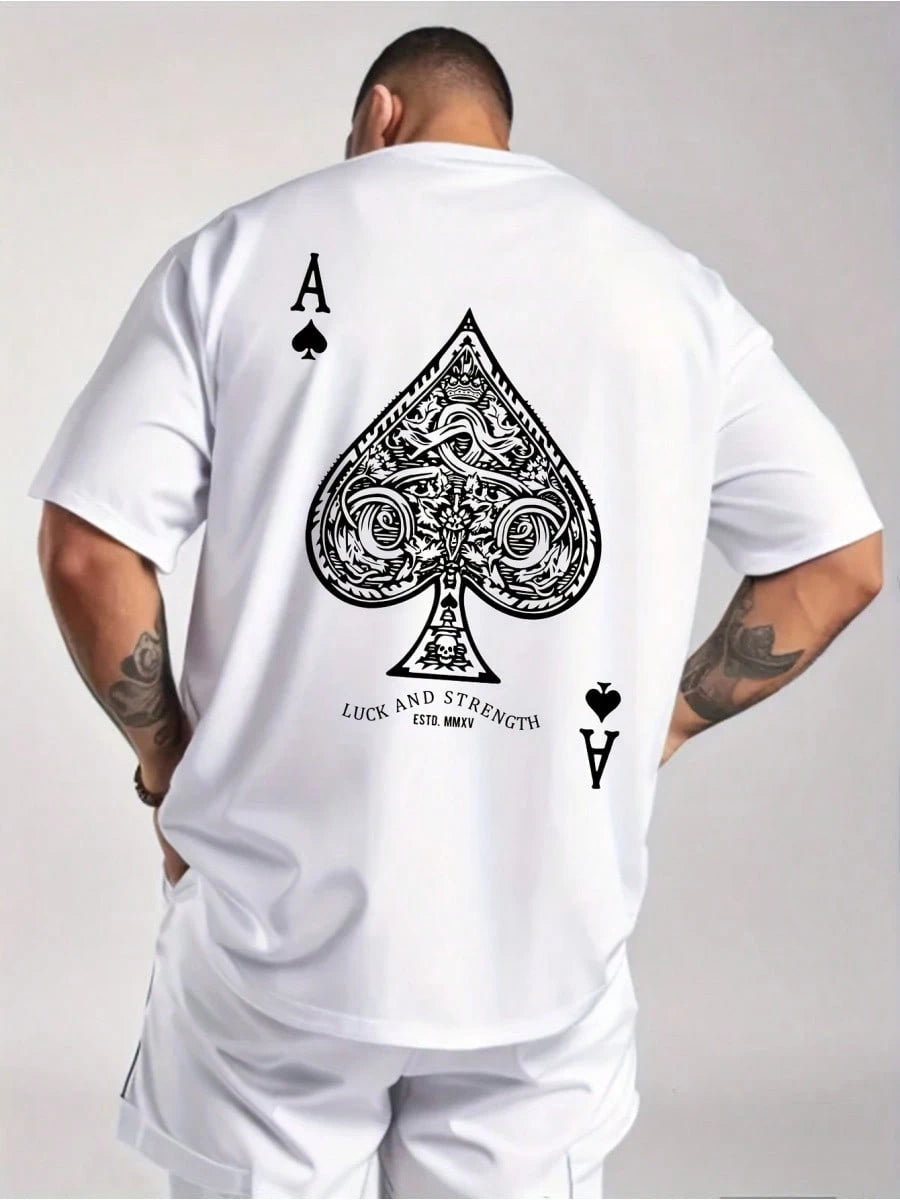 White Ace Oversized Tee – Men's Urban Edition