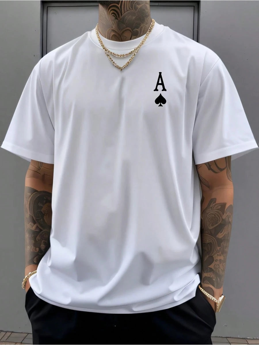 White Ace Oversized Tee – Men's Urban Edition