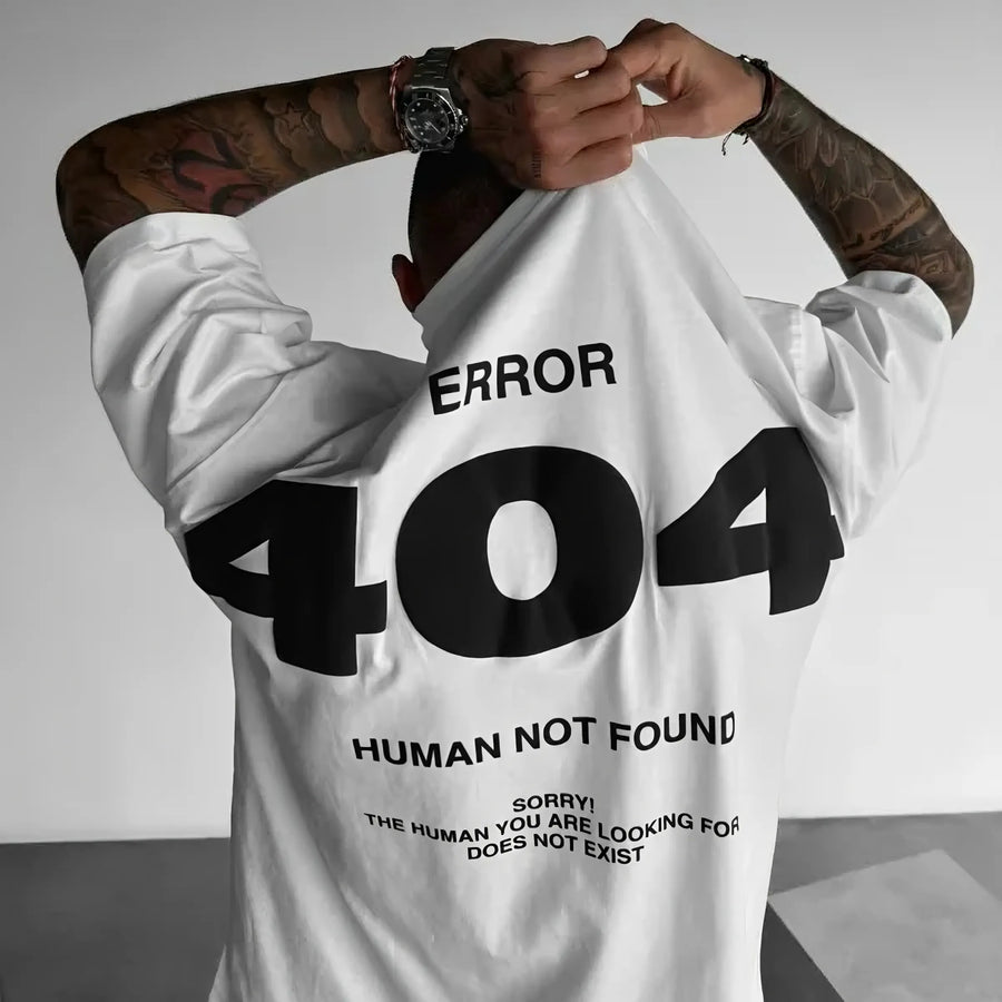 White 404 Human Not Found - Oversize Tee - Men's Urban Edition
