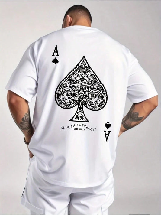 White Ace Oversized Tee – Men's Urban Edition