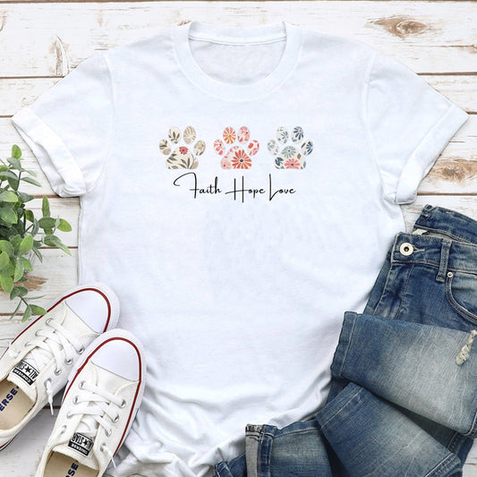 Faith, Hope, Love DOG - White Color Classic Tee – Unisex Fit Tee
