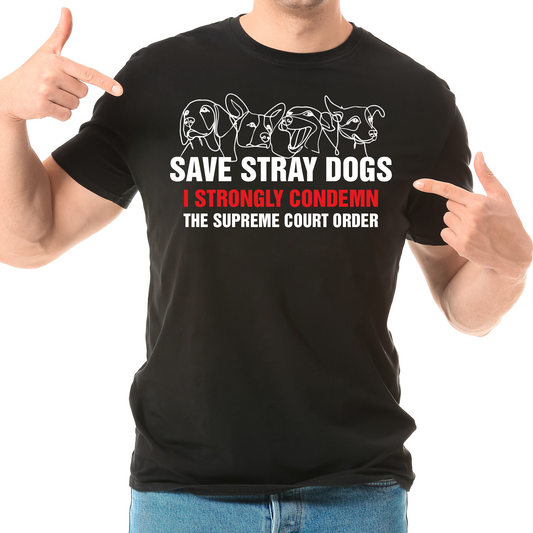 Save Stray Dogs - Black Color Classic Tee – Unisex Fit Tee